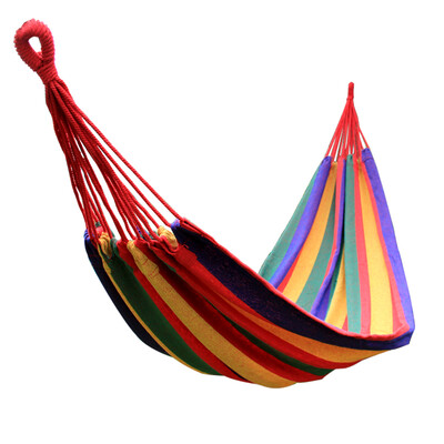 

Ulecamp hammock outdoor widening thicker leisure canvas hammock swing camping hammock color red single ULT003