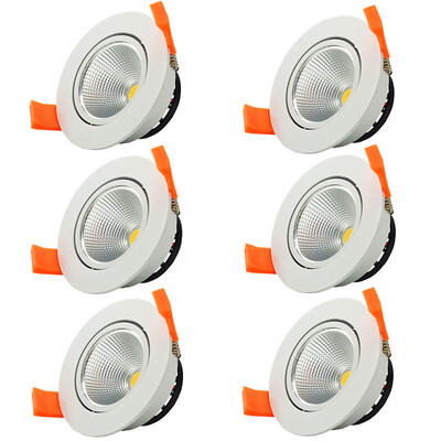 

6pcslot 3W Cool White Dimmable LED COB chip downlight dimmer Recessed white led lamp epistar LED Ceiling light Spot Light ceiling