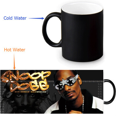 

Snoop Doggy 350мл / 12 унций Heat Reveal Mug Color Change Чашка кофе Чувствительные морфинг-кружки Волшебная чашка для чайных чашек