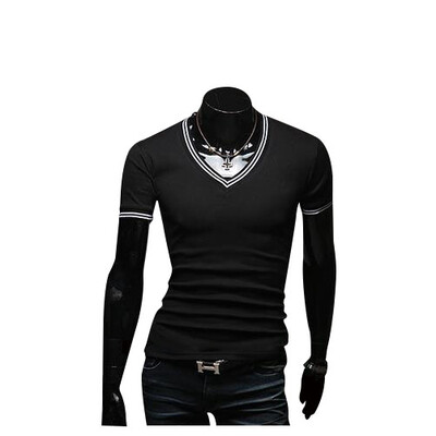 

Zogaa Summer Mens T-shirt Pure Cotton Patchwork Fashion Short Sleeve