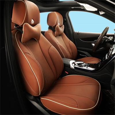 

Wufu Jinniu car seat cover full face skin feel leather four seasons breathable cushion glory series fashion brown