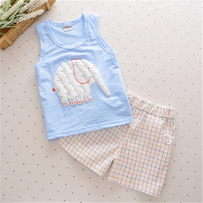 

Bamboo cotton baby cotton sleeveless vest shorts set boys&girls