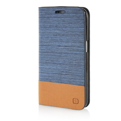 

MOONCASE Canvas Leather Side Flip Stand Shell Case Cover for Samsung Galaxy Prevail LTE / Galaxy Core Prime G360 Light Blue