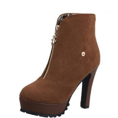 

Women Platform Stiletto Heel Knitted Knight Ankle Boots Mid Calf shoe High Knee