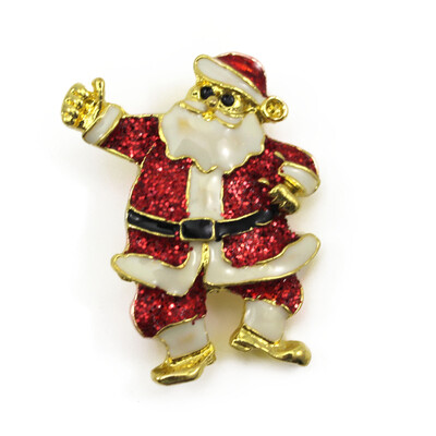 

Vanker Xmas Christmas Gift Santa Claus Shirt Decor Alloy Gold-plated Brooch Pin Belt Man Style