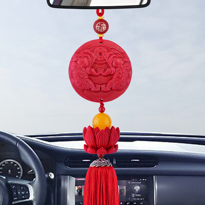 

platinum Milpro car pendant high-end car ornaments jewelry car pendant rear view mirror safe car decorations white crystal car hanging - lucky gems