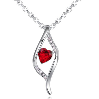 

Quality Original Crystals From Austrian Heart Pendant Necklaces Women Accessories Valentines Day Gift -28893