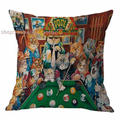 

Cntomlv New Cartoon Cat Cushion Covers Pillow Cover Printed Cat For Home Kids Room Decoration