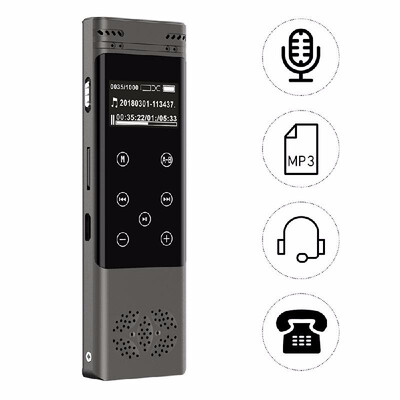 

8GB Professional Digital Voice Recorder MP3 Muisc Player Max 1536kbps Touch Buttons Sound Activated Recording