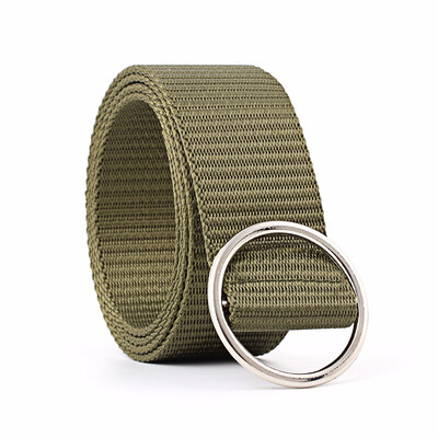 

Women Fashion Smooth Round Buckle Cowboy Simple Canvas Belt