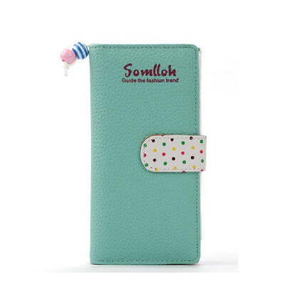 

Fashion Women Wallets Long wallet PU leather Candy Colors Zipper polka dot Small Wallet Coin Purse Cards Holder Money Bag LB241