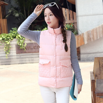 

Down Cotton Vest Female New Arrival Womens Stand Collar Cotton Vest