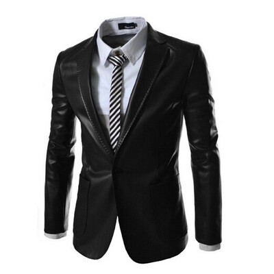 

Zogaa New Men's Suit Leather Slim