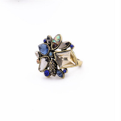 

Aiyaya Vintage Elegant American And Europen Style Multicolor And Multishape Waterdrop Statement Rings