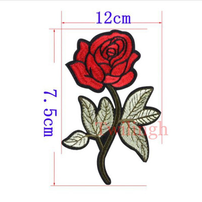 

1 Pcs Top New Brand Patches Bird Red Rose Flower Embroidered Patch DIY Iron On Sew On Fabric Repair Clothing For Wedding Patches