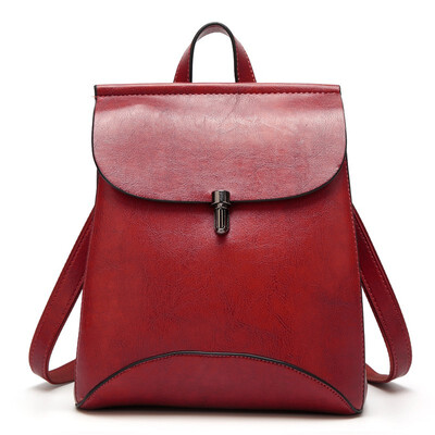 

New large Simple retro Splice back Messenger woman PU leather backpack girl school bags metal buckle travel laptop leisure bag