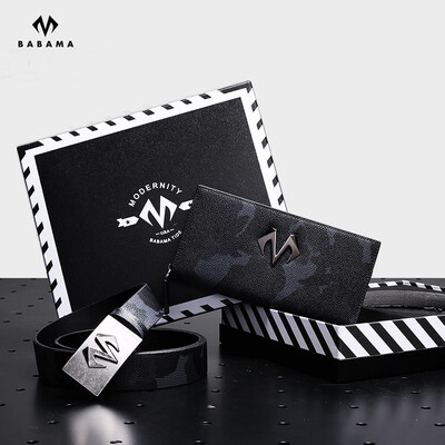 

BABAMA mens long wallet fashion camouflage hand bag tide brand clutch bag personality fashion couple wallet wallet casual large capacity multi-card male hand bag black