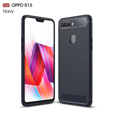 

Goowiiz Phone Case For Oppo R15R15 Dream Fashion Slim Carbon Fiber TPU Soft Silicone Prevent falling