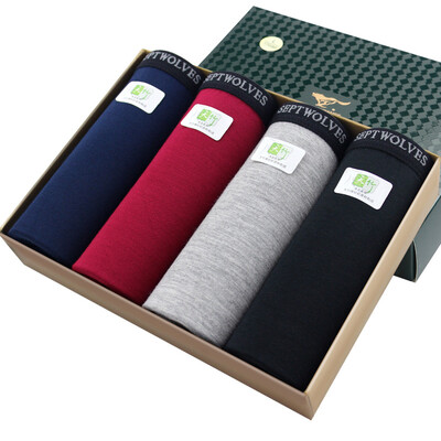 

Seven wolves SEPTWOLVES men&39s underwear men&39s bamboo fiber in the waist breathable sports angle underwear four multi-color 95128-4