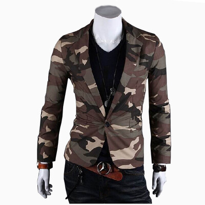 

Zogaa Fashion Men's Suit Camouflage Army Pure Cotton Slim
