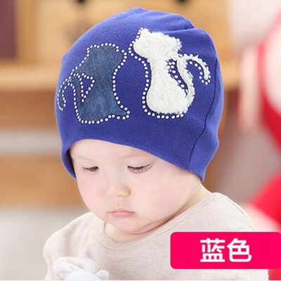 

Buebos Ninos 2015 New Autumn Winter Warm Baby Beanie Cap Soft Crochet Knit Couple of Cats Patten Hat Infant Newborn Children Toddler Cap Christmas Gift