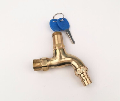 

BaIDaiMoDeng Washing Water Tap with Lock Key Copper Faucet Single Outdoor Anti-theft Faucet