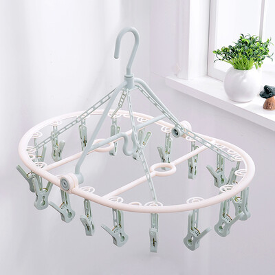 

Vilscijon Wei Jane socks rack folding plastic 18 clip drying rack drying socks rack multi-column windproof drying rack green