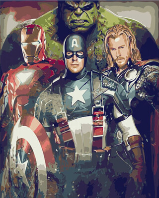 

Frameless DIY Oil Painting By Numbers Hand Painted Modern Wall Canvas Painting Picture For Living Room The Avengers