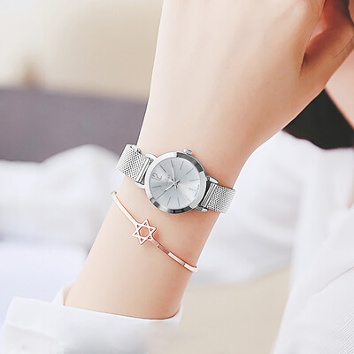 

Julius watches fashion series metal mesh belt ladies quartz waterproof watch female white JA-732A