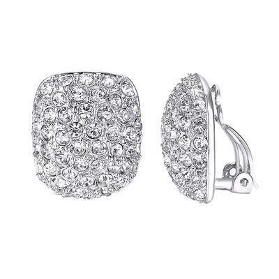 

Yoursfs Clip Earrings For Women With Round Austrian Crystals Non Pierced Ears Clip-On Earrings
