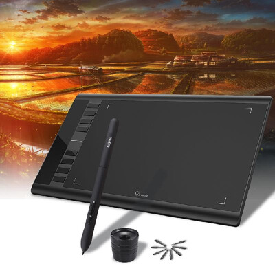 

10" 6" Ugee M708 Ultra-thin Draw Digital Graphics Painting Drawing Tablet B4N0
