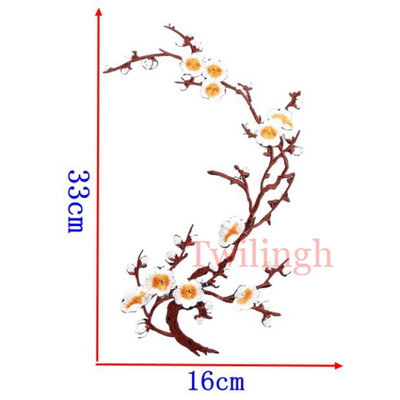 

1 Piece Plum Blossom Flower Patches Iron on 3D Embroidered Patch Red Rose Applique Sew On DIY Repair Accessories Clothes Patches