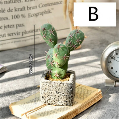 

Retro creative cement basin small&medium simulation resin cactus Nordic living room decoration floor immortal column plant pot
