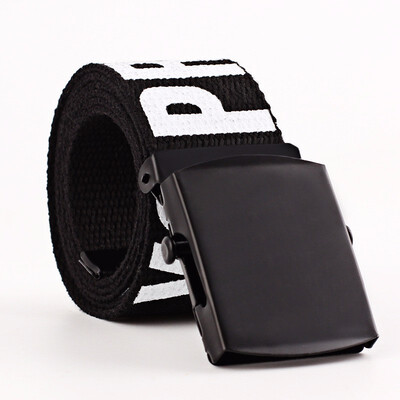 

Men And Womens Teenage Fashion And Leisure Alphabetic Printing Canvas Belts