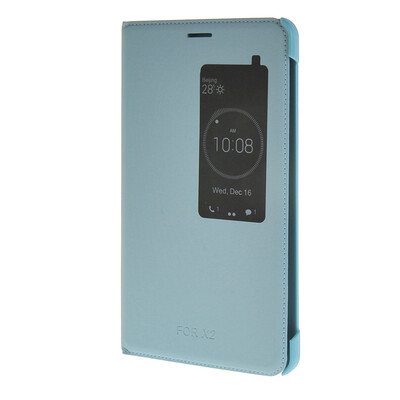 

MOONCASE тонкий кожаный флип сторона Кронштейн Окно чехол для Huawei Honor X2 синий