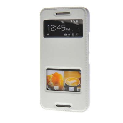 

MOONCASE Slim Hard board Leather Side Flip Wallet Stand Pouch ЧЕХОЛ ДЛЯ HTC One M9 White
