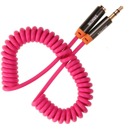 

Shanze SAMZHE YPX-8715 35mm advanced stereo mobile phone flat panel car AUX audio spring line copper wire core gold plated public on the mother pink 15 meters