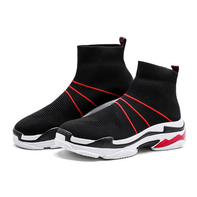 

2018 Spring New Sports Shoes High Mens Casual Running Shoes Socks Shoes
