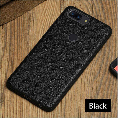 

Genuine Leather Phone Case For Oneplus 5 5T Ostrich Texture Back Cover