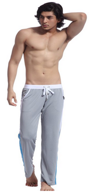 

Mooncolour Mens Low Rise Mesh Long Sports Pants Front Tie Rope with Pockets Style