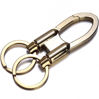 

Jingdong supermarket JOBON Zhongyin key chain ring car key chain chain double ring spring waist hanging ZB-8701G gold