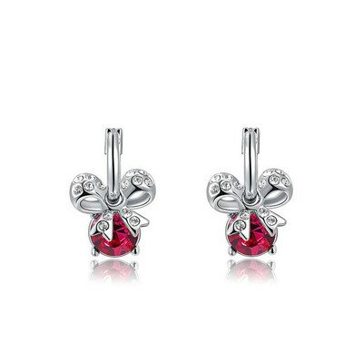 

Yoursfs® 18K Gold Plated Pink Crystal Bowknot Earrings Womens Fashion Jewelry