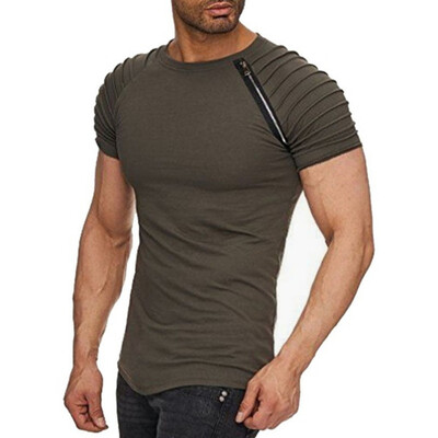 

Summer Mens Slim Fit Short Sleeve T Shirt