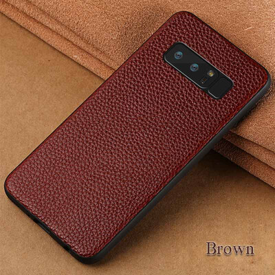

Genuine Leather Phone Case For Samsung Note 8 Case Litchi Texture Back Cover For S7 S8 Plus Case
