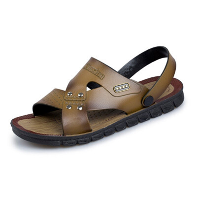 

2018 New Mens Slippers Fashion Trend Beach Shoes Non-slip Wearable Mens Sandals&Slippers