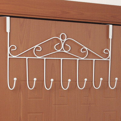 

Jingdong supermarket] Sheng silk Shang Shang door after the nail-free hook Hook Hanger Coat Hood 7 hook monochrome 4 only installed white