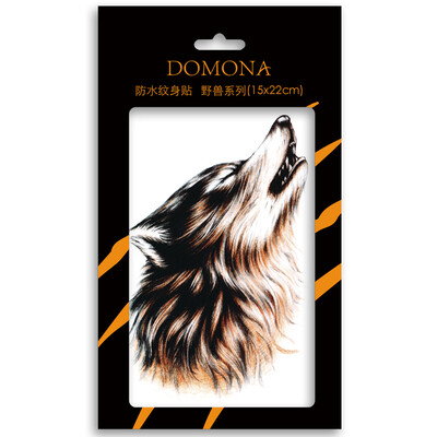 

DOMONA) waterproof tattoo paste beast series 3 pieces (15x22cm) (waterproof breathable, wolf, tiger, elephant