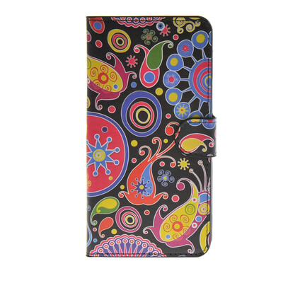 

MOONCASE Flower style Leather Side Flip Wallet Card Slot Stand Pouch Case Cover for Samsung Galaxy E7