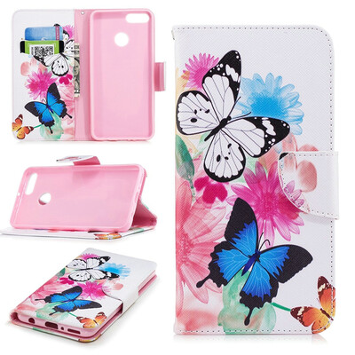 

BEFOSPEY Painting PU LeatherSoft TPU Card Slot Stand Wallet Case For Huawei Y92018593"
