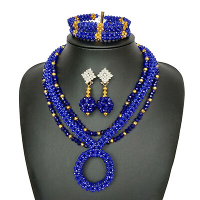 

Handmade African Wedding Beads Jewelry Set For Women Mix Color Indian Bridal Statement Necklace Nnigerian Costume Jewelry Set